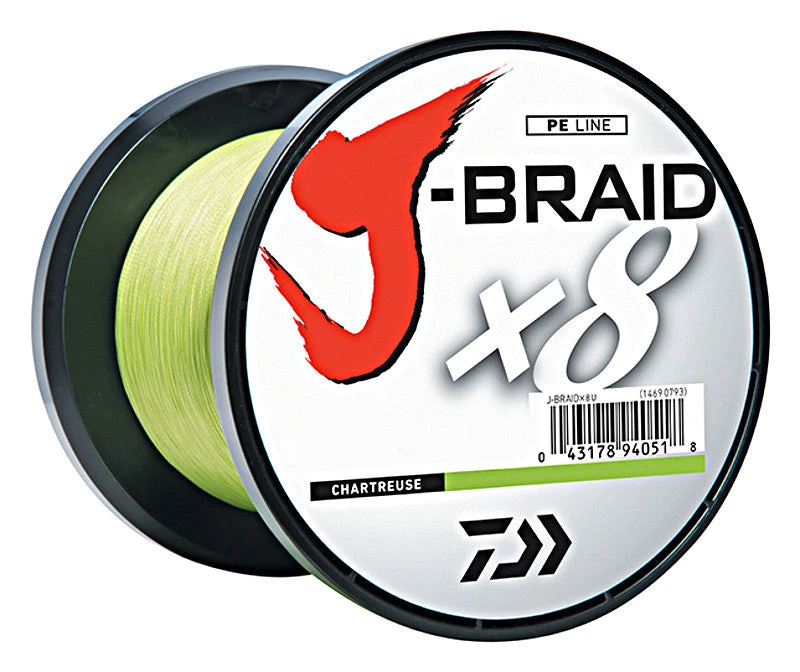 Daiwa J-Braid X8 Braided Line 1650 Yards Chartreuse