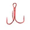 Mustad 35647 Red Round Bend Treble Hook 25 Pack
