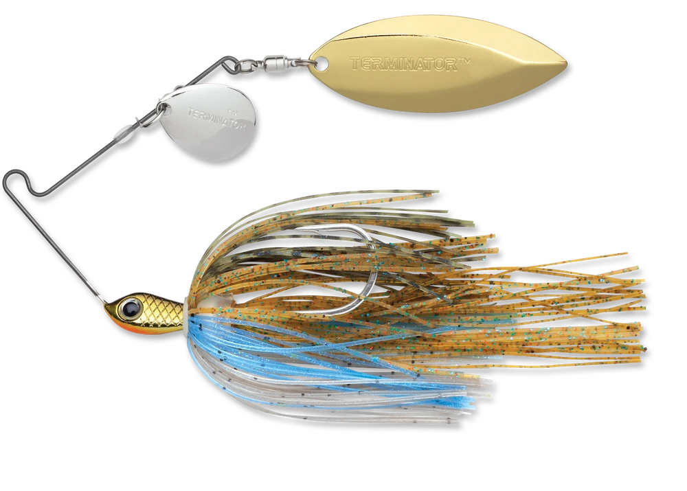 Baits Terminator Stainless Pulse Skirt Spinnerbait Colorado Willow 1/4 Oz.