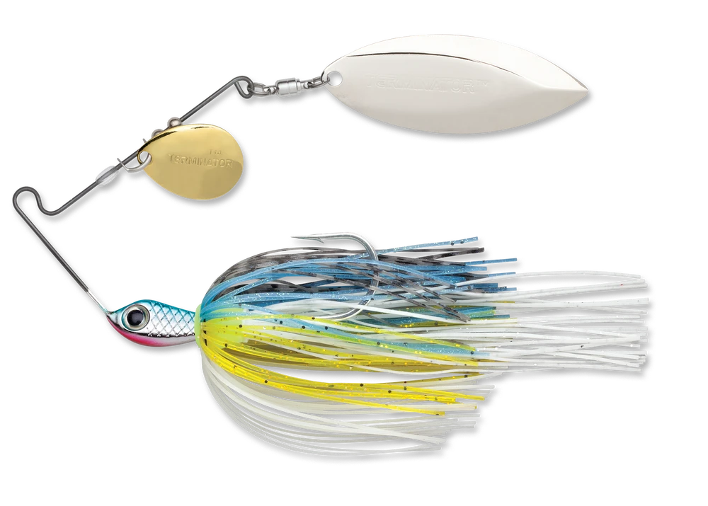 Baits Terminator Stainless Pulse Skirt Spinnerbait Colorado Willow 1/4 Oz.
