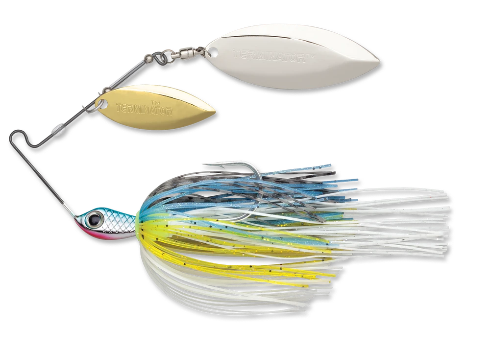 Baits Terminator Stainless Pulse Skirt Spinnerbait Double Willow 1/4 Oz.