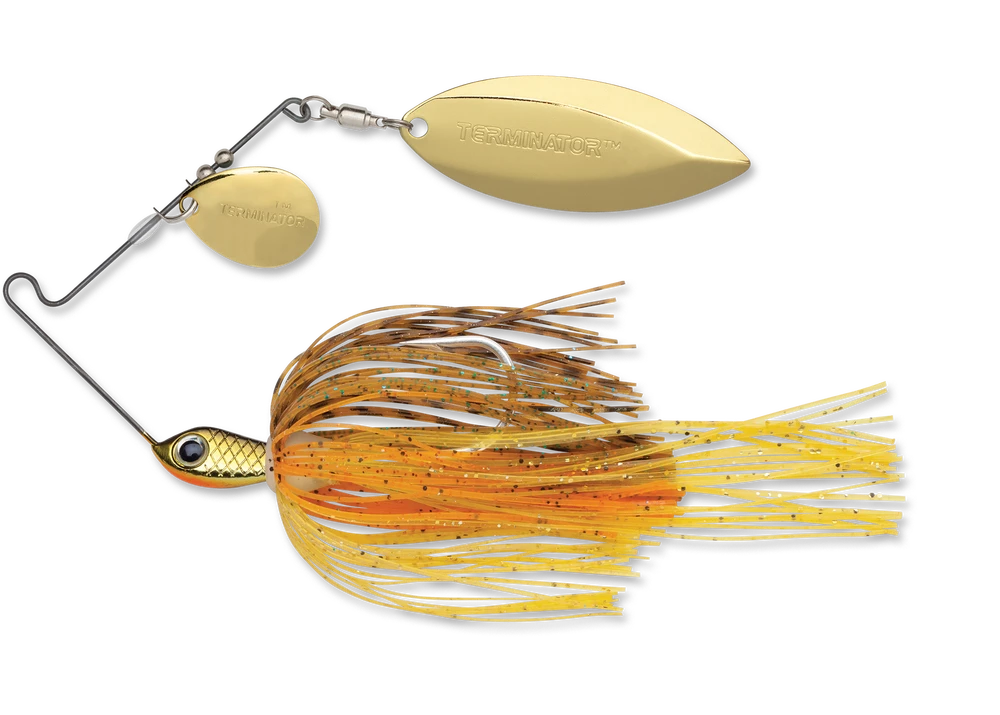 Baits Terminator Stainless Pulse Skirt Spinnerbait Colorado Willow 1/4 Oz.